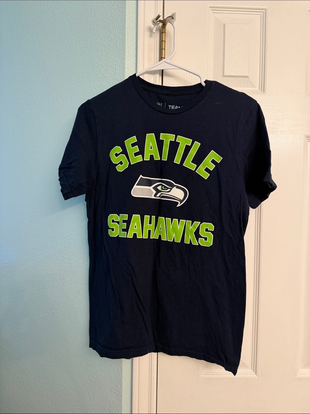 NFL Seattle Seahawks Navy Tee with Lime Green Logo